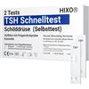 HIXO 2 x test TSH ipotiroidismo - casa - controllo dell'ormone tiroideo (TSH) - autotest del sangue dalla punta delle dita - in 10 minuti - senza analisi di laboratorio - rilevamento precoce test a casa