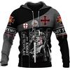 LYDHDY Felpa, Cavaliere Templare Armatura Gesù God Guardia Cavalier Pullover Streetwear Stampa 3D Stampa Uomini/Donne Felpe Divertenti Felpe con Cappuccio