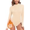 WOWENY body a collo alto da donna maglione termico a collo alto in pile a maniche lunghe caldo e confortevole camicia elegante con colletto rialzato