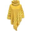 Rayson Poncho Donna Invernale Caldo a Collo Alto con Orlo Sfrangiato | Mantella con Perle,Lavorato a Maglia,Taglia Unica,per Autunno Inverno