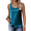 Zeagoo Canotta da Donna in Raso di Seta, Senza Maniche, Scollo Rotondo | Camicette blazer da donna, abiti casual da lavoro, camicette da donna, camicette eleganti e casual