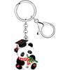 RAIDIN Acrilico carino Panda Charm per donne ragazze Halloween Panda portachiavi gioielli regali per auto Purse borse chiavi accessori (Bianco)
