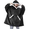 Shamdon Home Collection Felpa oversize con cappuccio e tasca gigante, ultra morbida Teddy Sherpa felpa in pile per donne uomini adulti bambino