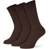 Mysocks 3 paia di calzini unisex in cotone pettinato senza cuciture Marrone