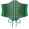 VONMELLI Renaissance Corsetto Cintura da donna con lacci larghi elastici in | Cintura elastica in vita retrò con elastico laterale in pelle PU legata per feste in costume di Halloween