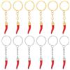 AHANDMAKER 12 Pezzi Portachiavi Con Corno Italiano Portachiavi Con Peperoncino Rosso E Portachiavi Portafortuna In Metallo Per La Fabbricazione di Gioielli Fatti In Casa