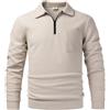 Harbrosrce Felpa in Pile Mezza con Cerniera Uomo Maglie Senza Cappuccio da Lavoro Collo Micropile Alto a Caldo Maniche Lunghe Felpata Cotone Lupetto Leggera in Spugna Francese