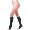 sanaGens Gambaletti compressione graduata maglia a rete punta aperta 70 DEN NERO 13/17 mmHg Size 3
