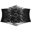 LEACOOLKEY Cintura a corsetto da donna, ampia cintura elastica per costumi di Halloween, cintura in vita con lacci per abiti, Y-nero., Passform Taillenumfang 68-80cm