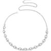 QGH Cintura a catena da donna con strass - Cintura a catena argentata scintillante - Cintura sottile con strass per abiti - Cintura regolabile con glitter accessorio per compleanni, anniversari e