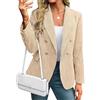 Generic Blazer da Donna in Tweed, Giacca a Maniche Lunghe, Doppiopetto, Cappotto da Lavoro, Blazer Ufficio, Elegante e Casual