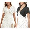 Enjyam Donna Bolero con Uncinetto Pizzo Maniche Corte Coprispalle Elegante per Matrimonio Sposa
