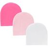 Snegyu Confezione da 3 Cappellini per Neonati Bambini Bambino Unisex Berretti in Maglia di Cotone per 0-12 Mesi Neonato Cappello per Neonata Nursery Beanie Berretto