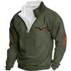 VPQILH 1/4 Cerniera Felpa Uomo Saldi Felpe Senza Cappuccio Maglia di Tuta Manica Lunga con Rivestimento in Pile Sweatshirt Calda Pullover Top con Collo in Piedi Maglia di Tuta Vintage Etnico Felpa