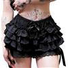 URAWESO Pantaloncini da Donna Y2k Lolita Bloomers con Volant e Volant gotici a Strati Fondo di Zucca per Feste Cosplay Boyshorts Sottoveste, Nero, Taglia Unica