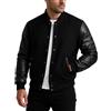 Fashion_First Giacca da baseball unisex Varsity College - Bomber - stile americano Letterman lana + giacca in ecopelle