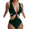 BYFINECANY Costume da bagno da donna con intagli e nodo traforato, estivo, bikini intero