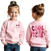 CM C&M WODRO Felpa a maniche lunghe per bambine, con stampa Big Sis Club, 2-7 anni, abbigliamento per fratelli e fratelli
