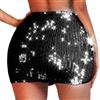 Generisch Gonna con paillettes da donna, minigonna, costume di carnevale 2026 con glitter