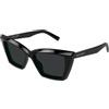 Yves Saint Laurent SL 657 Occhiali da Sole, Nero-Nero-Nero, 5XL Donna