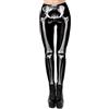 Kamviluer Leggings di Halloween per le donne Costume di Halloween Allenamento Corsa Scheletro Stretti Elasticizzati Pantaloni, A Skeleton1064, Taglia unica