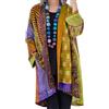 Oanviso Cardigan Donna Lungo Etnico Colorato Multicolore Camicia Aperta Davanti Manica Lunga Cappotto Giacca Elegante Vintage Sciolto Camicetta Copricostume