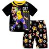 TONGQUD Pigiama da ragazzo 2 pezzi a maniche corte Ronaldo No.7 fan biancheria da notte estiva in cotone pigiama set morbido pigiama set