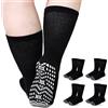 ZFSOCK Calze Uomo Senza Elastico Diabetici Calzini Senza Cucitura Donna 90% Cotone Extra Larghi Comodi Foderato in Spugna Nero Bianco Grigio 4 Paia