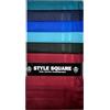 Style Square Fazzoletti da uomo, 100% puro cotone morbido, fazzoletto quadrato con motivo colorato, ottimo regalo, 43 x 43 cm