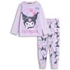 Hello Kitty Pigiama a Maniche Lunghe Viola per Bambine Kuromi Dreamer a Cartoni Animati per la buonanotte | Comodo Abbigliamento da casa per Bambini