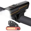 EBUYFIRE Luci Bicicletta Led con Sensori di Luce e Display Digitale, Set di Luci LED Ricaricabili per Bici, Super Luminose Anteriore e Posteriore, Luce Posteriore Bici, Torcia Frontale (1)