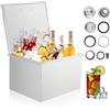 GarveeHome Ghiacciaia Da Incasso Professionale in Acciaio Inox Per Cucina Esterna - Isolata Con Schiuma PU Scorrevole o Cerniera Capacità 50QT/28QT, Perfetta Outdoor Kitchen Storage