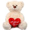 VorIrydian Orsacchiotto orso di peluche, con scritta I Love You su un cuore di peluche, Orsacchiotto Peluche come Regalo per Donne/Uomini a San Valentino, Regali Anniversario, Regali di Natale, 30CM