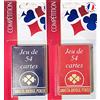 France Carte Lotto di 2 giochi, 54 carte, colore: Blu e Rosso Gauloise - Quadrati Plastificati in blister - 4 indice standard, ritratti francesi