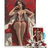 JIANGENNF Puzzle per adulti da 1000 pezzi con ritratto della regina in abito rosso giocattolo educativo ideale per passare il tempo durante le vacanze regalo di compleanno regalo 38x26cm