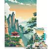 JIANGENNF Puzzle da 1000 pezzi con poster di viaggio di Wulingyuan decorazione murale stimolante da completare per rafforzare l'amore tra le coppie 38x52cm