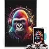 JIANGENNF Puzzle da 1000 pezzi per adulti con tema graffiti, scimmia e DJ, giocattolo fai-da-te, per divertimento in famiglia, per rafforzare l'amore tra le coppie 38x26cm