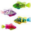Auirshiky Set di 4 pesci elettronici nuotatori, giocattolo da bagno galleggiante luminoso, gioco d'acqua riutilizzabile per bambini e gatti, per vasca da bagno, piscina, doccia, gioco d'acqua interattivo
