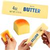 Lyreh 2 Pezzi Giocattolo Morbido Pane Burro da Spremere, Materiale PU Bastone Burro a Lenta Risalita Cibo Pane Spremere per Ufficio Scuola (Giallo)