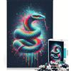 JIANGENNF Puzzle da 1000 pezzi per adulti con motivo serpente graffiti, giocattolo fai da te, per divertimento in famiglia, per rafforzare l'amore tra le coppie 38x26cm