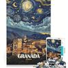 JIANGENNF Puzzle da 1000 pezzi per ragazzi, Granada, Spagna, Cielo notturno, Arte, Giochi educativi, Assemblaggio di modelli, Collezione d'artista, Belle arti 38x26cm