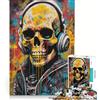 JIANGENNF Puzzle per ragazzi da 1000 pezzi con teschio graffiti, gioco rilassante, attività divertenti da fare a casa, gioco dal design accattivante 38x26cm