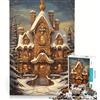 JIANGENNF Puzzle da 1000 pezzi per adulti casetta di pan di zenzero natalizia gioco educativo gara di velocità manuale ideale come regalo per tutta la famiglia 38x26cm