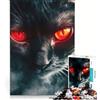JIANGENNF Puzzle da 1000 pezzi con felino dagli occhi rossi decorazione da parete attività divertenti per la casa collezione d'artista belle arti 50x75cm