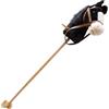 BEAHING Cavallo Bastone Giocattolo, 39 Pony Bastone Peluche Artigianali per Bambini Piccoli, Animale con Ruote Sonore Realistiche e Palo di Legno (Nero)