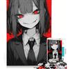 JIANGENNF Puzzle per adolescenti da 1000 pezzi con effetto occhi rossi luminosi antistress sfida impegnativa per rafforzare l'amore tra le coppie 38x52cm