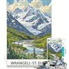 JIANGENNF Puzzle da 1000 pezzi per adulti Montagne Wrangell-St Elias gioco per famiglie stimolante da completare per rafforzare l'amore tra le coppie 50x75cm