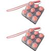 Generic 2 portachiavi con tastiera a forma di zampa di gatto, 9 tasti, con luce a LED, per adulti, allevia lo stress e l'ansia e la decompressione (trasparente, con luce)