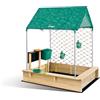 Hape Kit da Giardino per Bambini, Sabbiera, Cucina, cavalletto e Tetto Rimovibile, Giochi da Esterno per Bambini