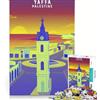 JIANGENNF Puzzle per ragazzi da 1000 pezzi Yaffa Palestina Orologio artistico Gioco rilassante Difficile e stimolante Ogni pezzo è unico 38x26cm